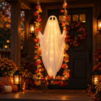 Lighted hanging ghost on a swing porch decor, view 3