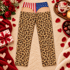 Wild Patriot leopard lounge pants, back flap view