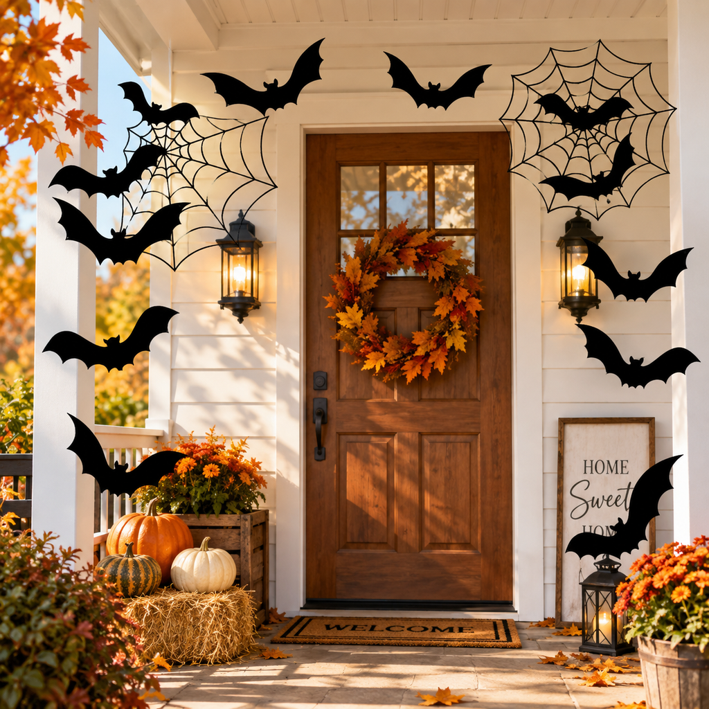 Hanging Halloween bats outdoor yard decoration set, view 5