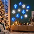 Glowing 3D Winter Snowflake Wall Art (Blue & White LED) | USAGatherCo
