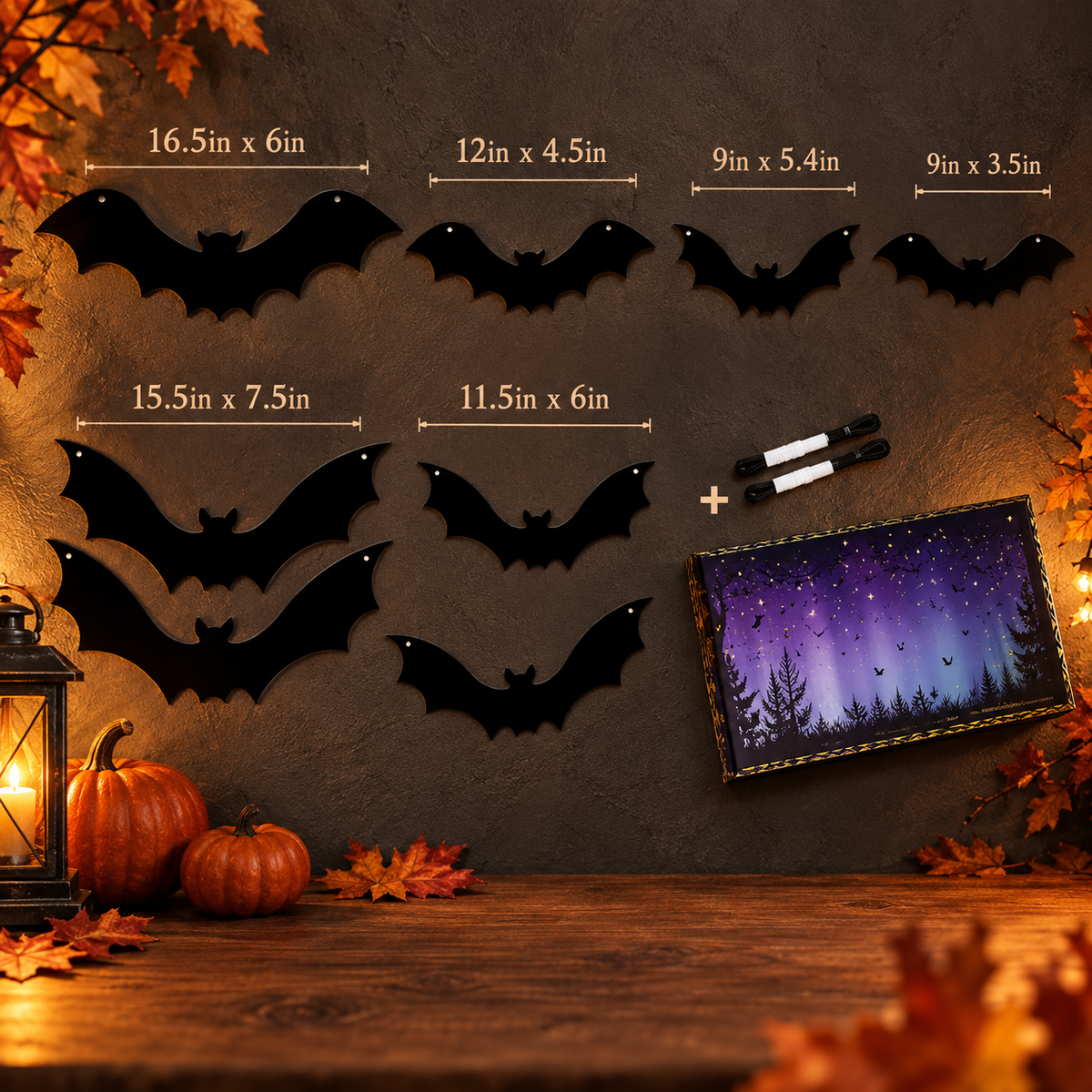 Hanging Halloween bats outdoor yard decoration set, view 6