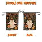 Equal Frights For All ghost and pumpkin garden flag, view 3