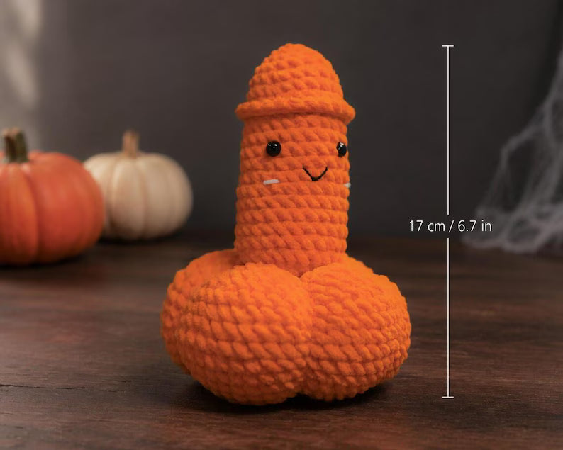 Crochet ghost pumpkin surprise reveal Halloween decor, view 5