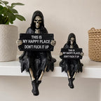 Sarcastic grim reaper skeleton shelf sitter, view 2