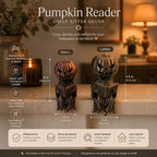Reading pumpkin shelf sitter for Halloween bookshelf, view 6