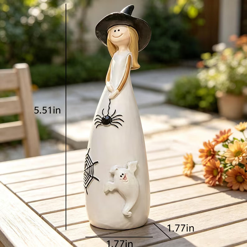 Cute resin Halloween witch figurines tabletop decor, view 5
