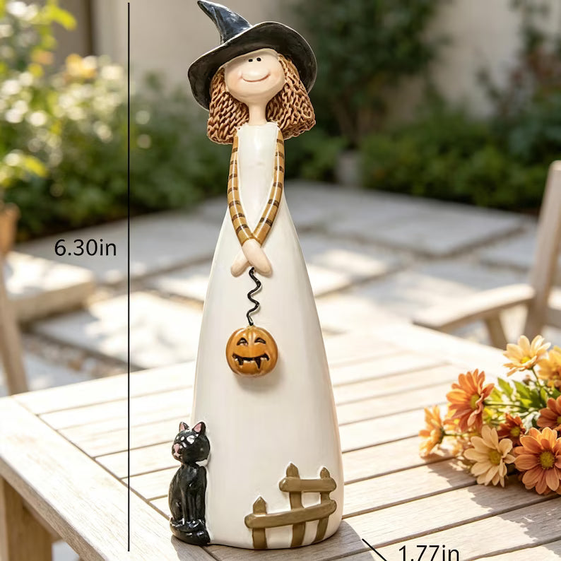 Cute resin Halloween witch figurines tabletop decor, view 6