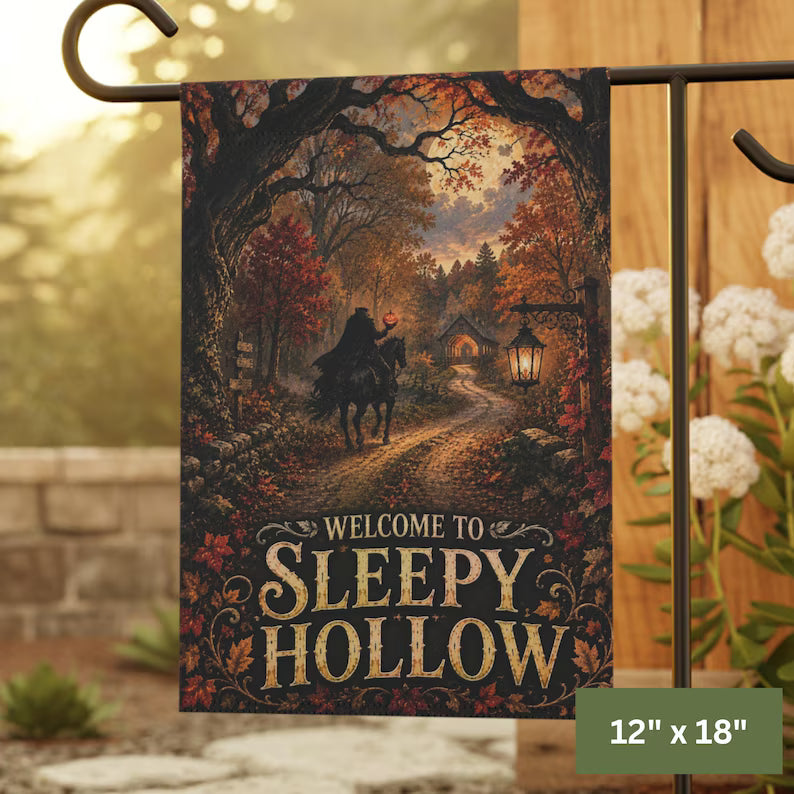Sleepy Hollow Headless Horseman garden flag, view 3