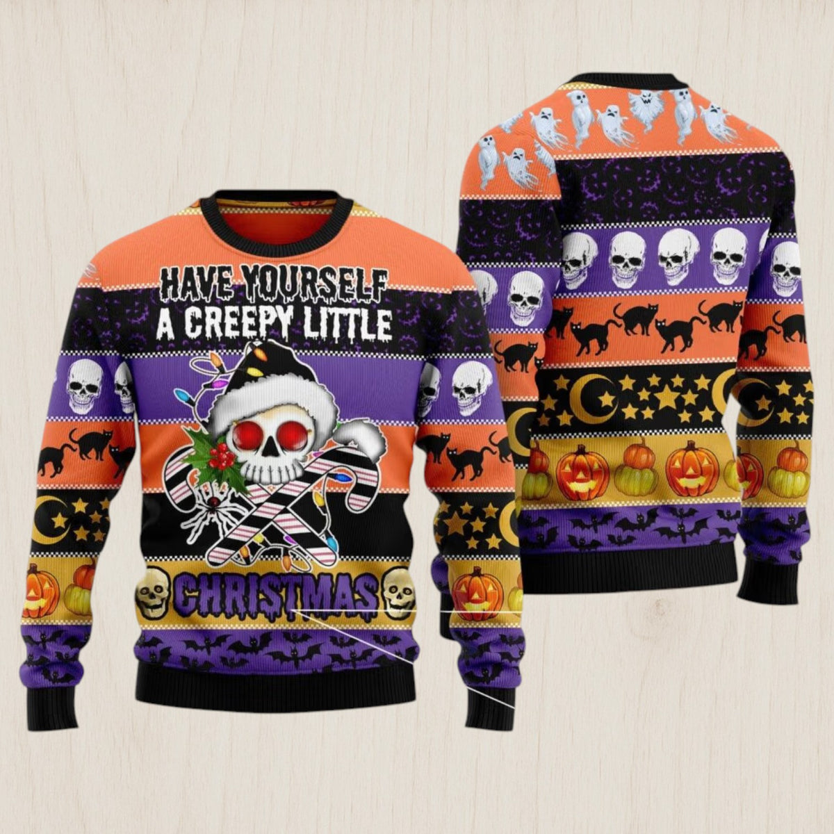 Skull Creepy Christmas Ugly Christmas Sweater