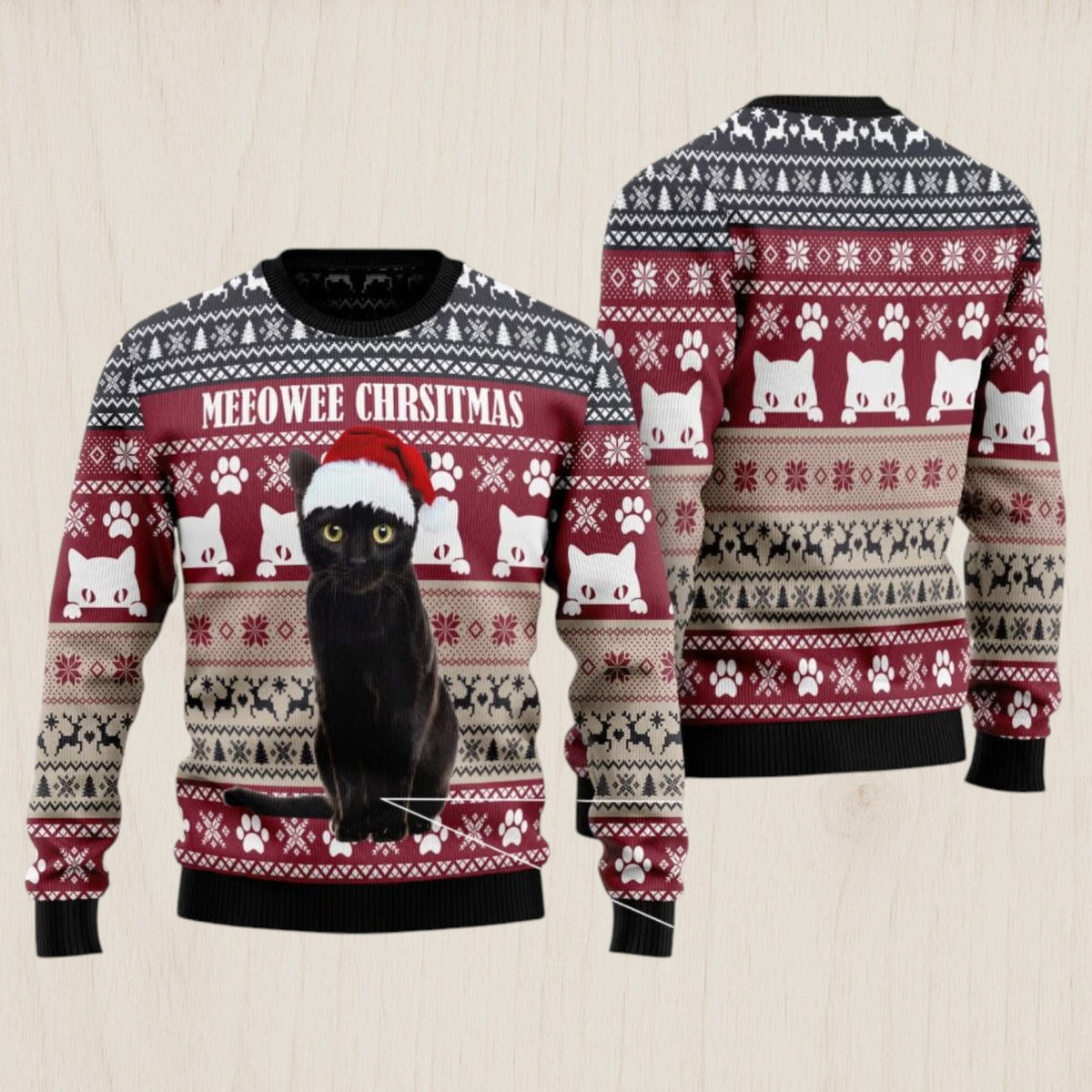 Meeowee Christmas Ugly Christmas Sweater