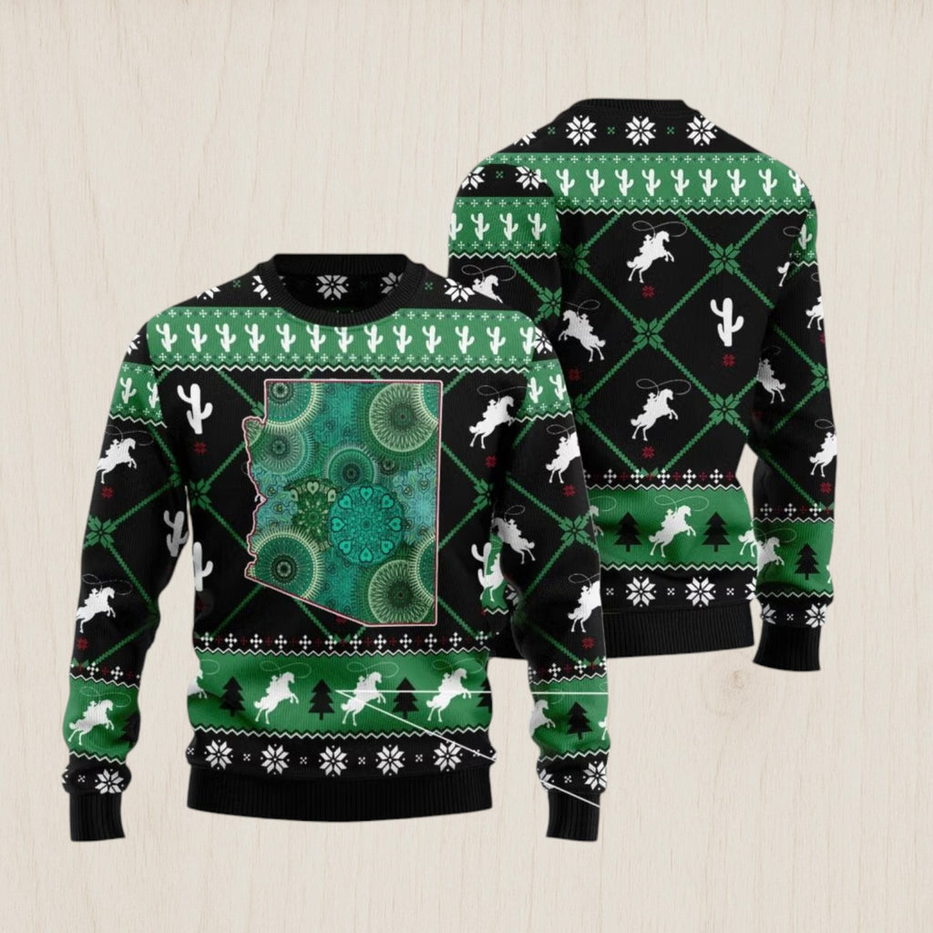Arizona USA Symbols Pattern Ugly Christmas Sweater