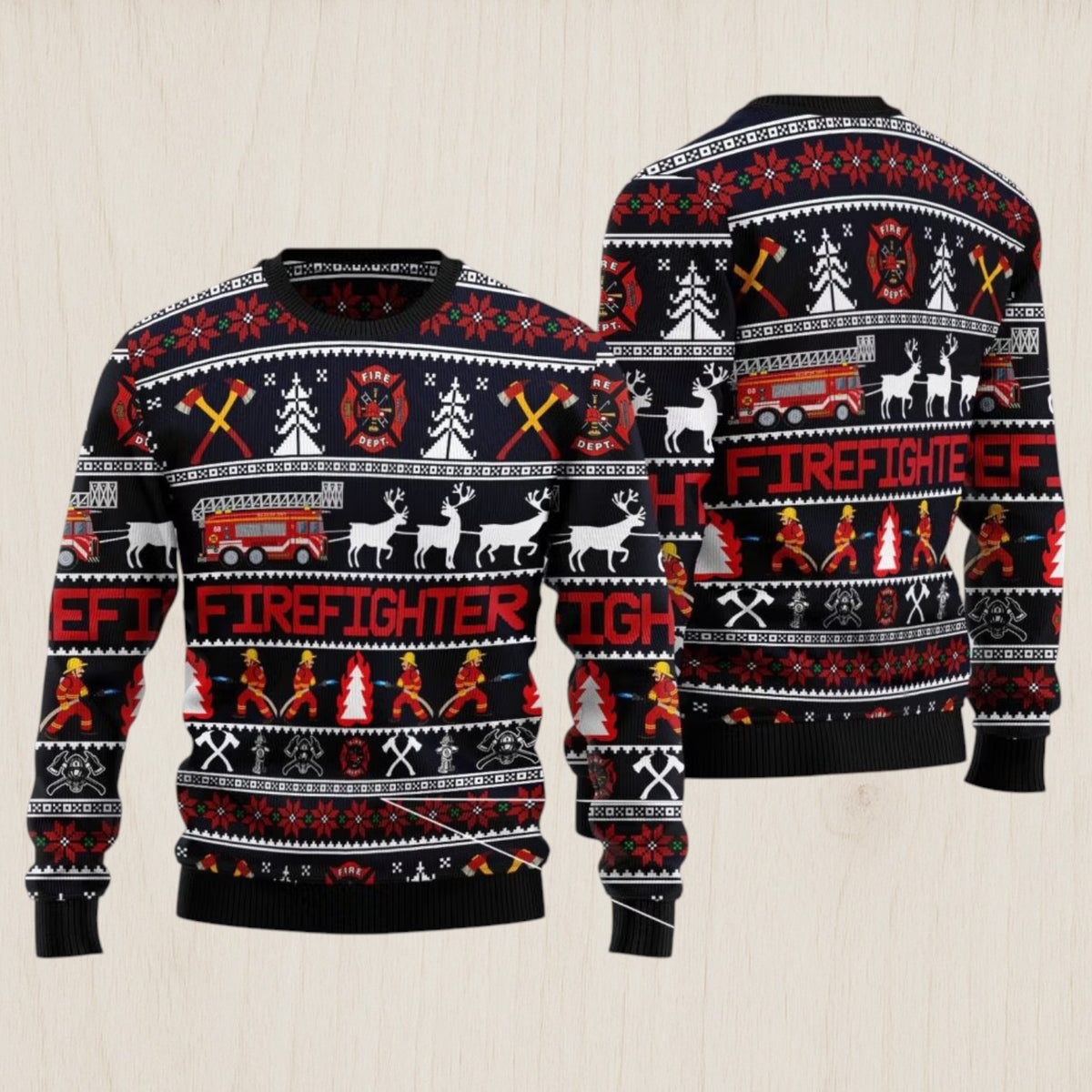 Firefighter Christmas Ugly Christmas Sweater