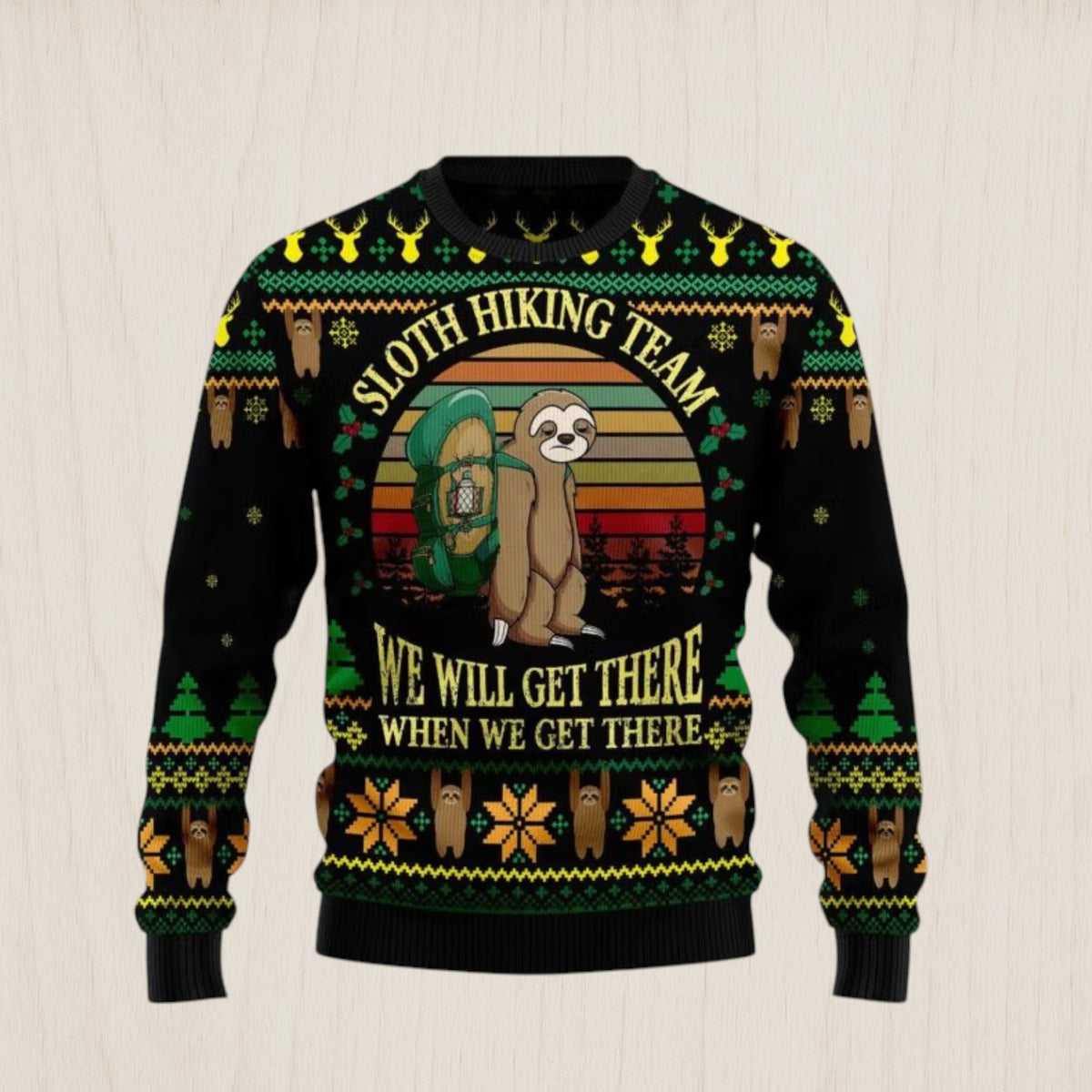 Sloth Team Holiday Ugly Christmas Sweater