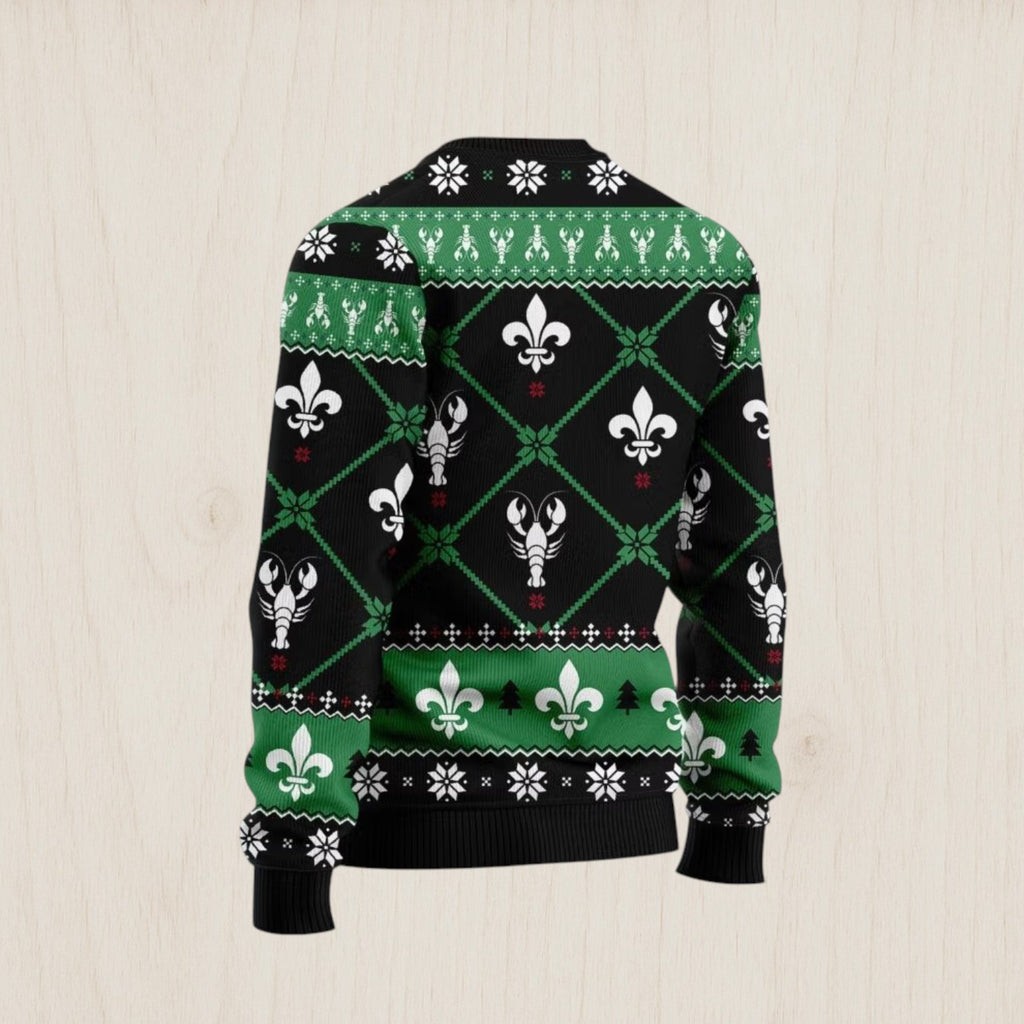 Louisiana USA Symbols Pattern Ugly Christmas Sweater