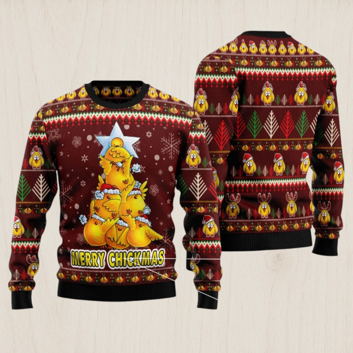 Merry Chickmas Ugly Christmas Sweater