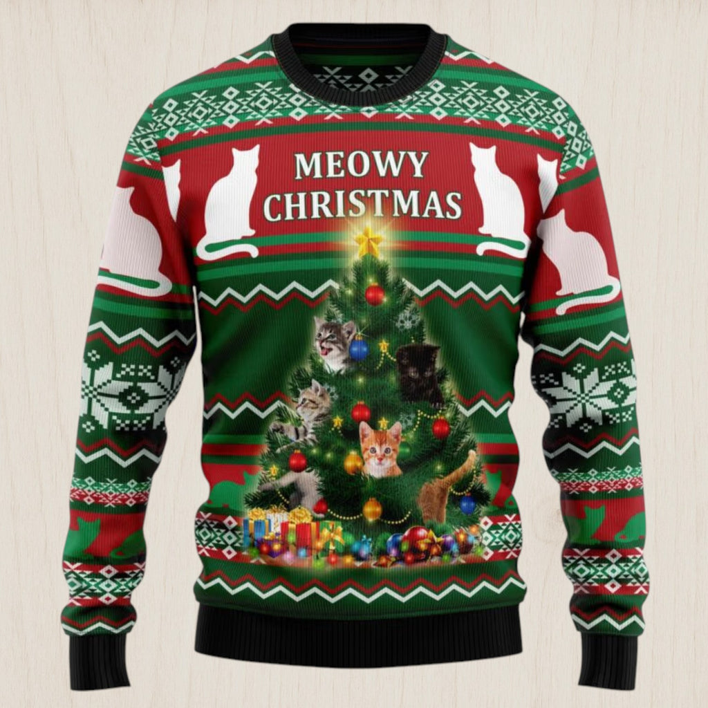 Cat Meowy Christmas Ugly Christmas Sweater