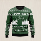Cat Pew Pew Madafakas Ugly Christmas Sweater