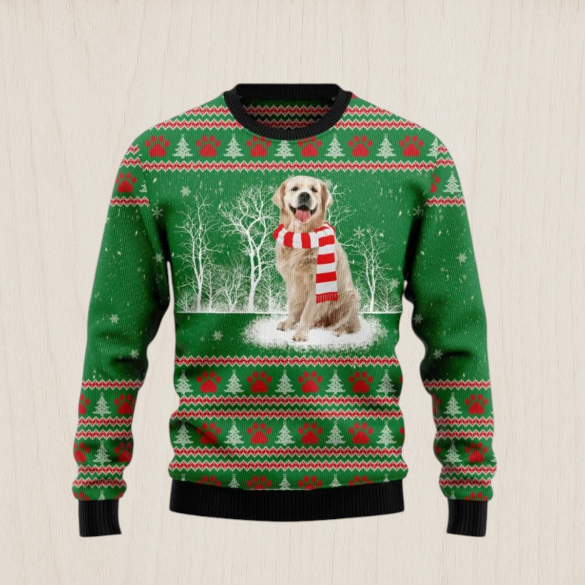 Golden Retriever Winter Ugly Christmas Sweater