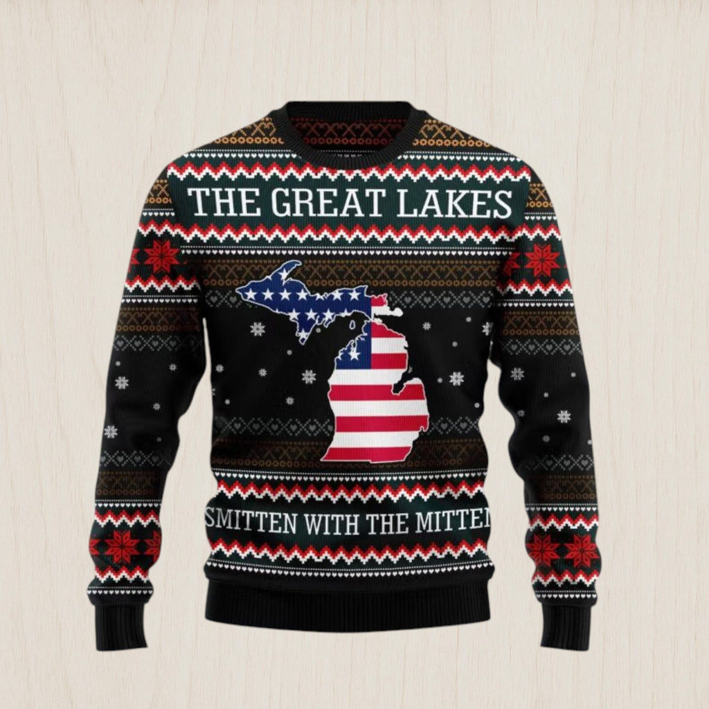 Michigan Smitten With The Mitten Ugly Christmas Sweater