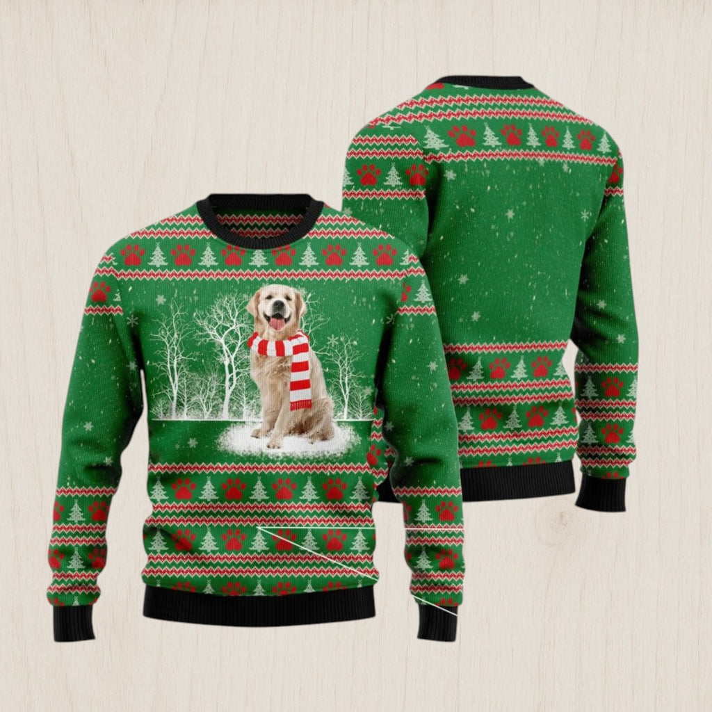 Golden Retriever Winter Ugly Christmas Sweater