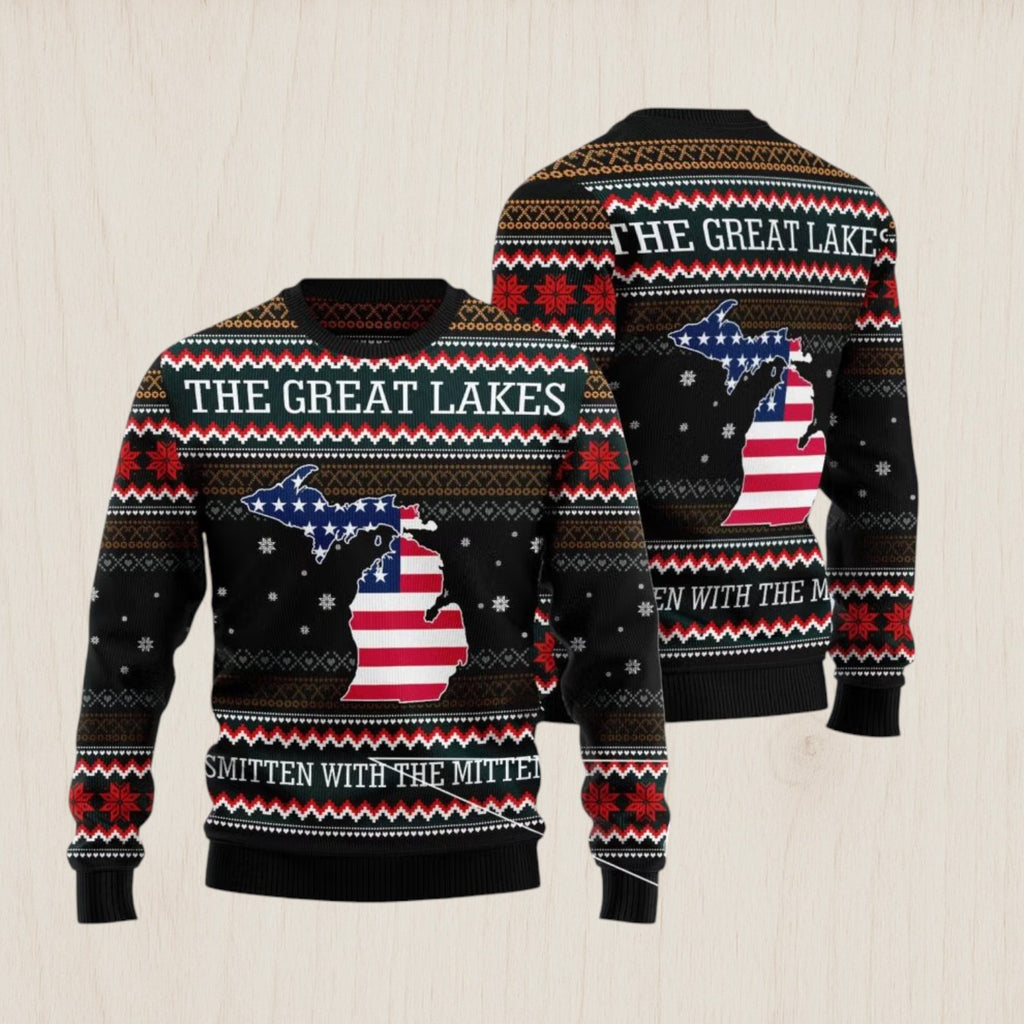 Michigan Smitten With The Mitten Ugly Christmas Sweater