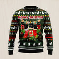 Black Cat Socks Ugly Christmas Sweater