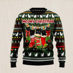Black Cat Socks Ugly Christmas Sweater