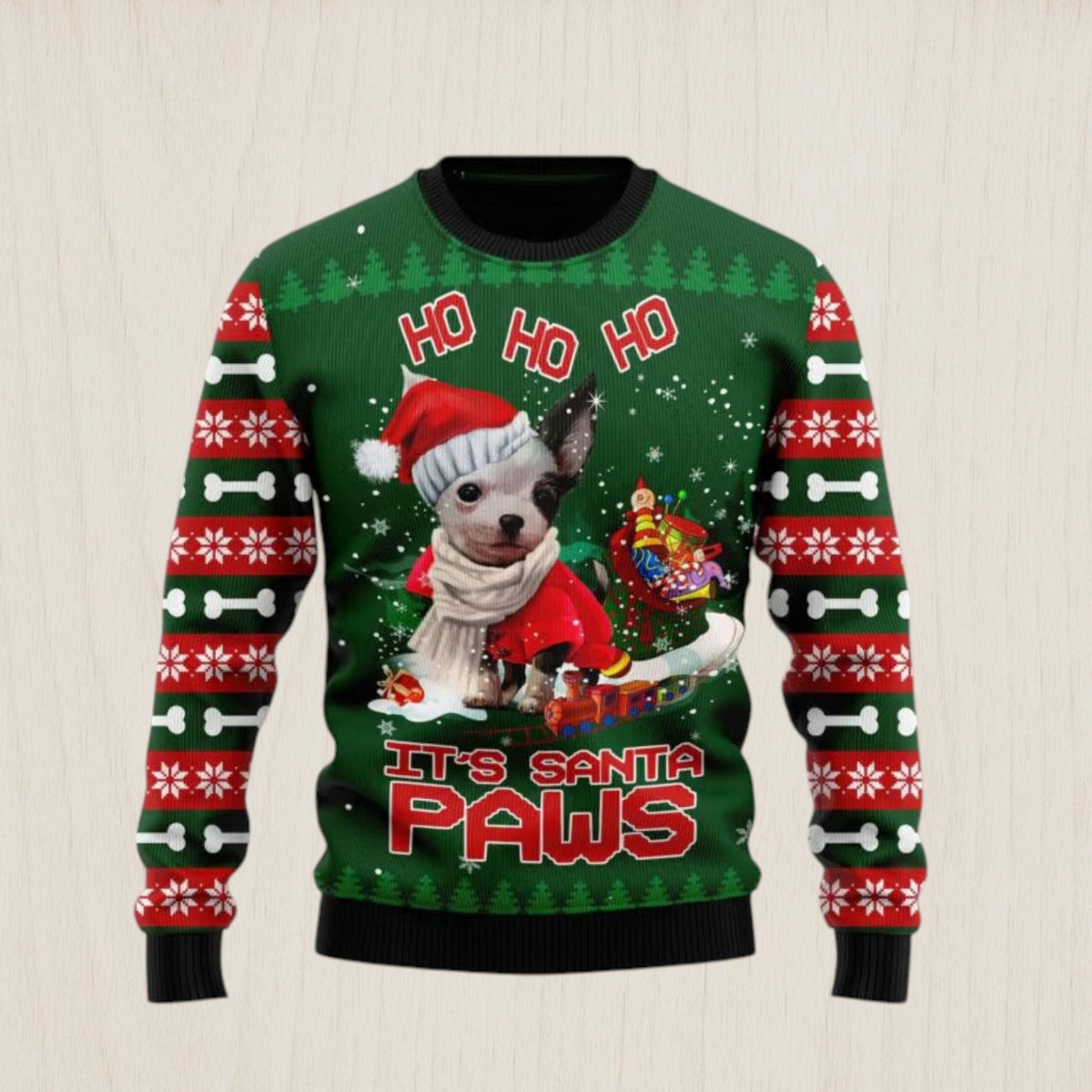 Chihuahua Santa Paws Ugly Christmas Sweater