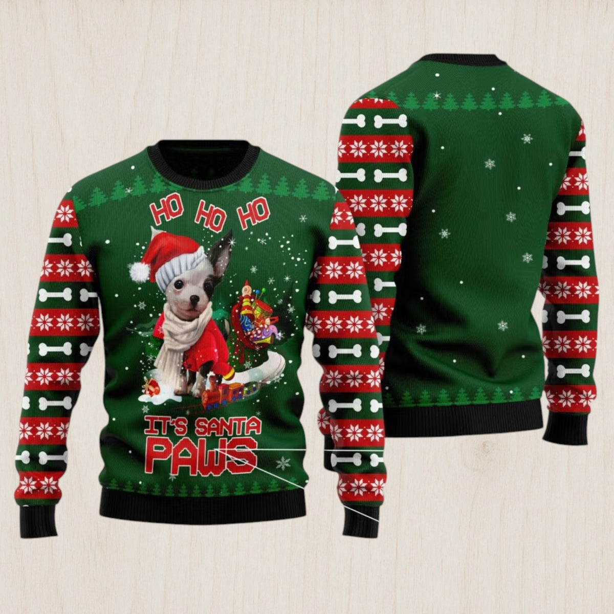 Chihuahua Santa Paws Ugly Christmas Sweater