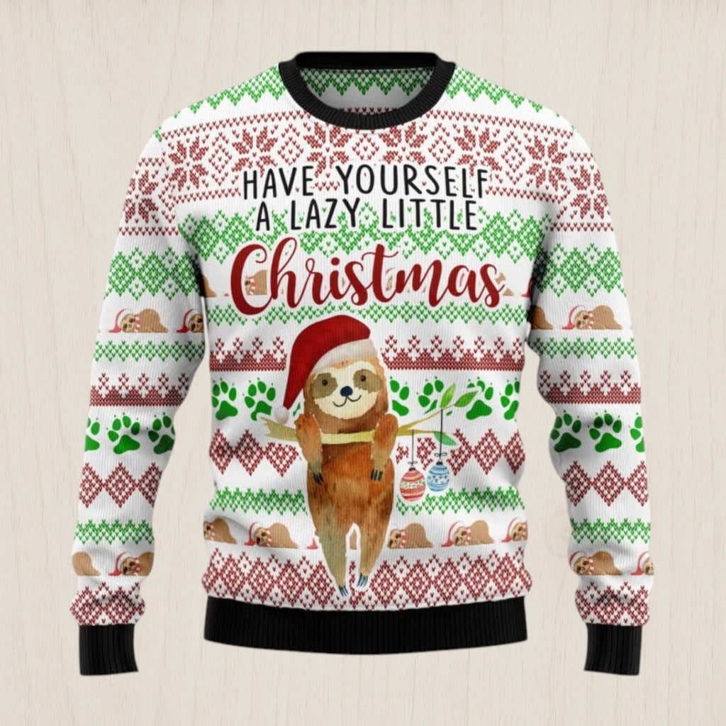 Have Yourself A Lazy Christmas Sloth Ugly Christmas Sweater
