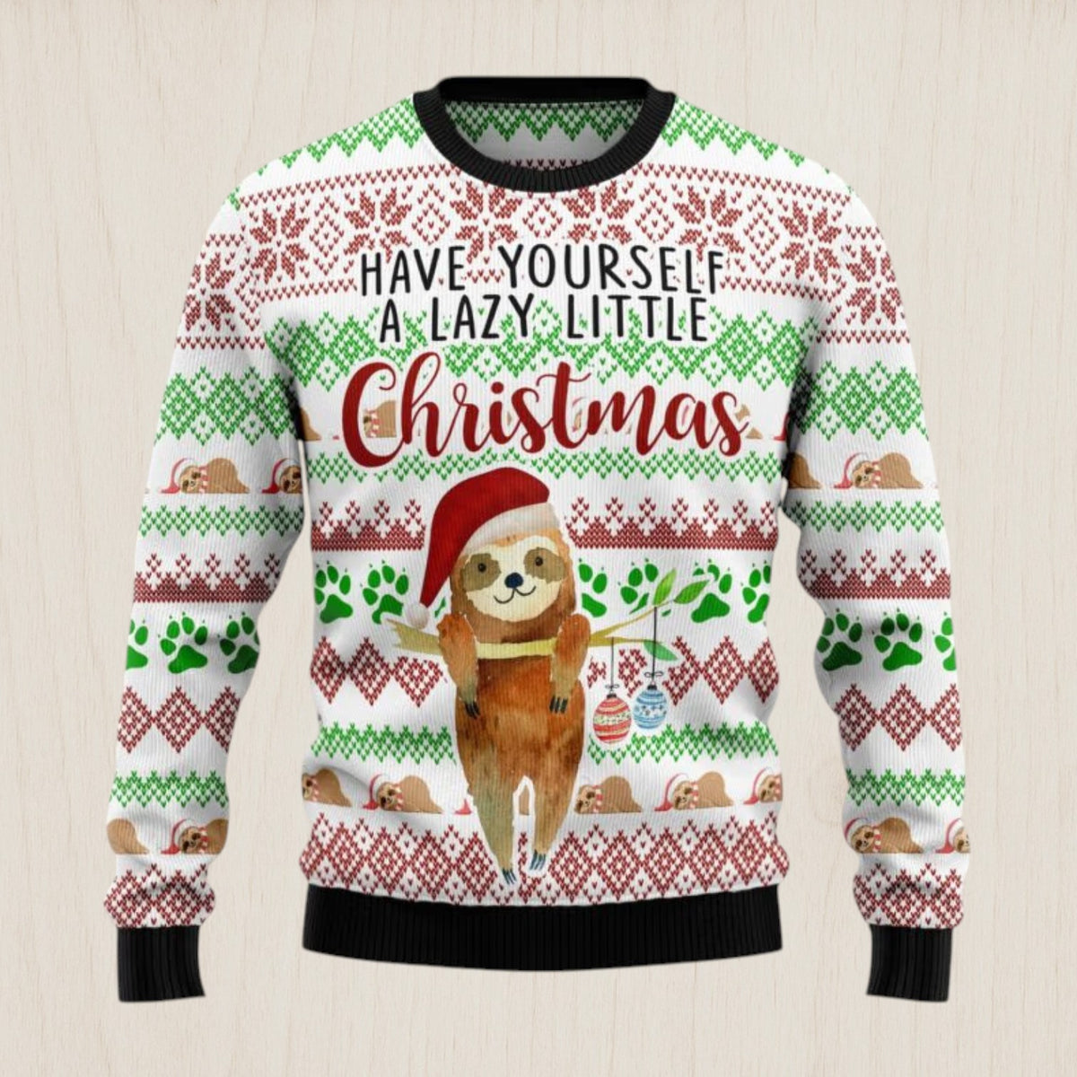 Have Yourself A Lazy Christmas Sloth Ugly Christmas Sweater