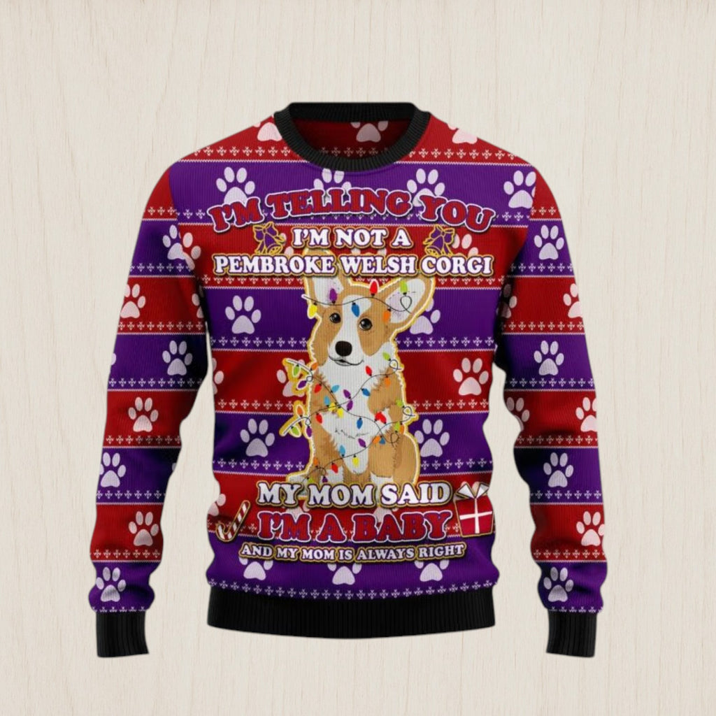 Pembroke Welsh Corgi Baby Christmas Ugly Christmas Sweater