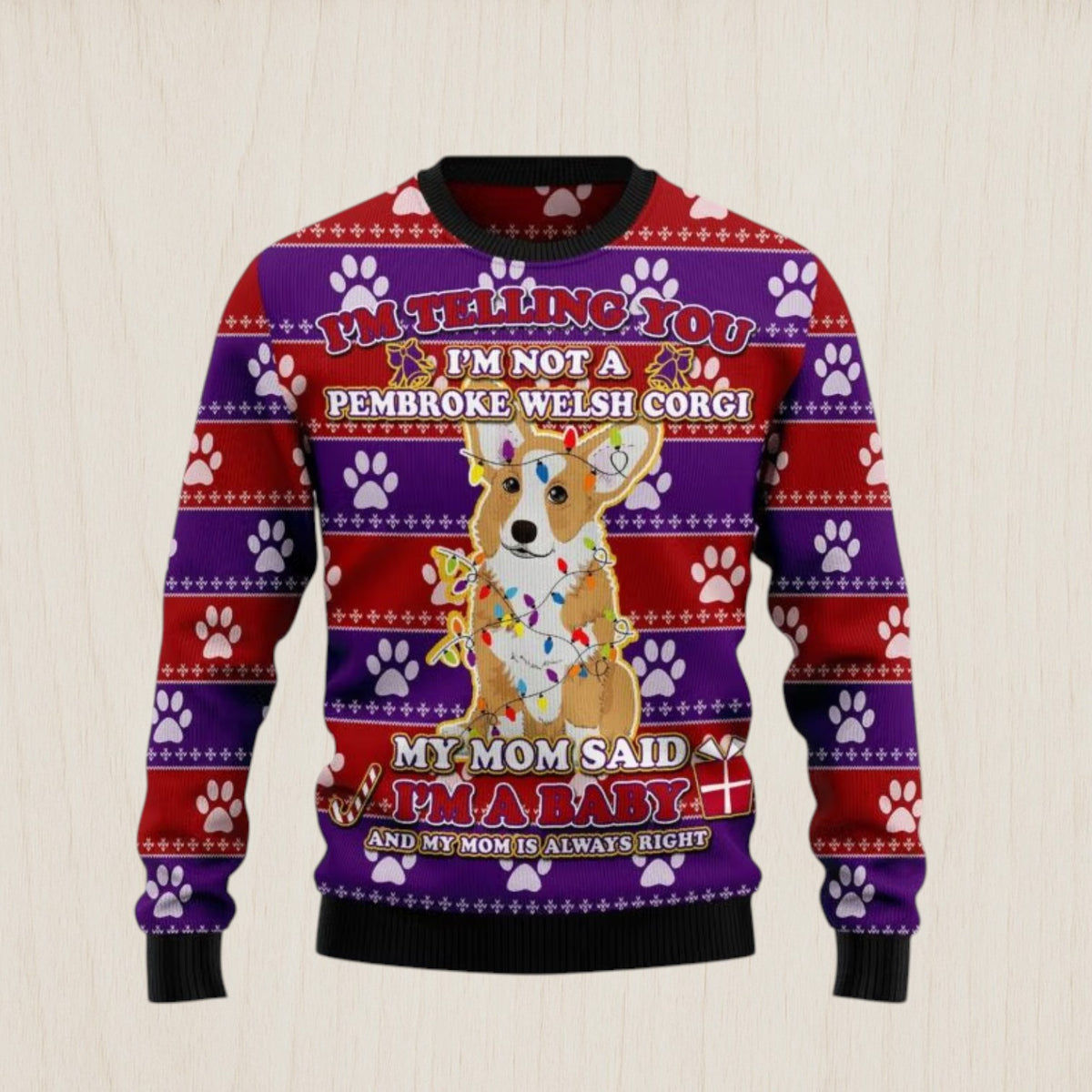 Pembroke Welsh Corgi Baby Christmas Ugly Christmas Sweater