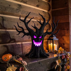 Skull tree LED tea light holder with glowing eyes, view 5