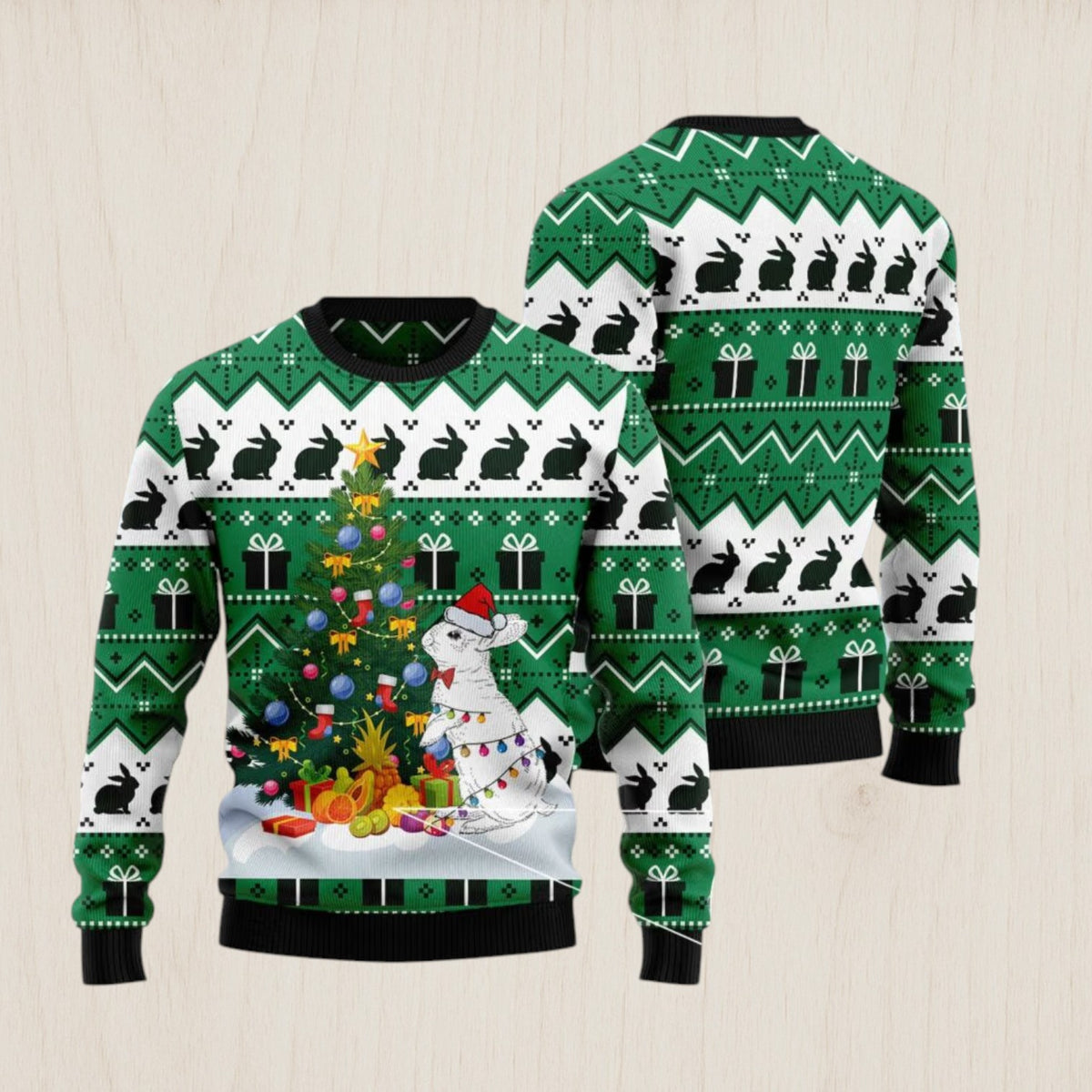 Christmas Tree Rabbit Ugly Christmas Sweater