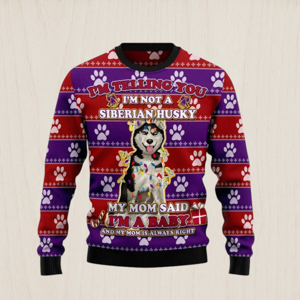 Siberian Husky Baby Christmas Ugly Christmas Sweater