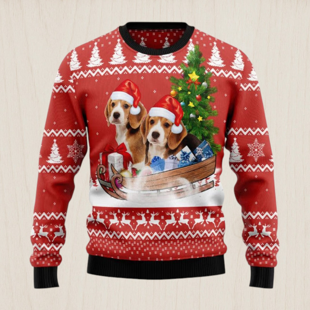 Beagle Dashing Ugly Christmas Sweater