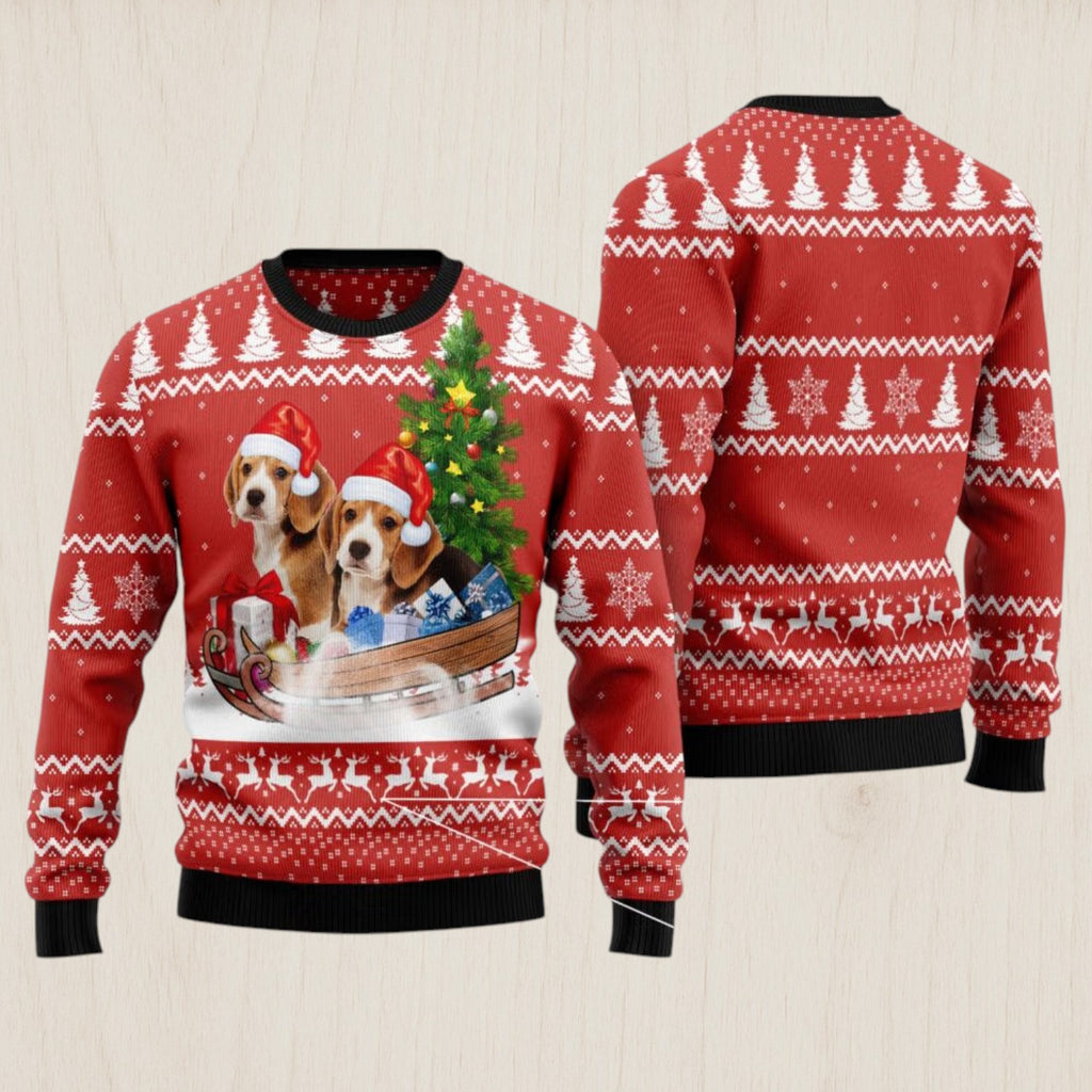 Beagle Dashing Ugly Christmas Sweater