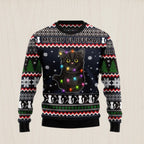Black Cat Fluffmas Ugly Christmas Sweater