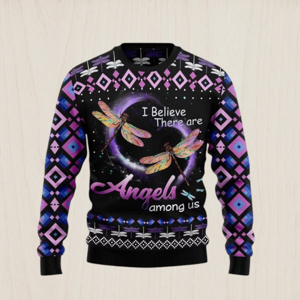 Dragonfly Angels Ugly Christmas Sweater
