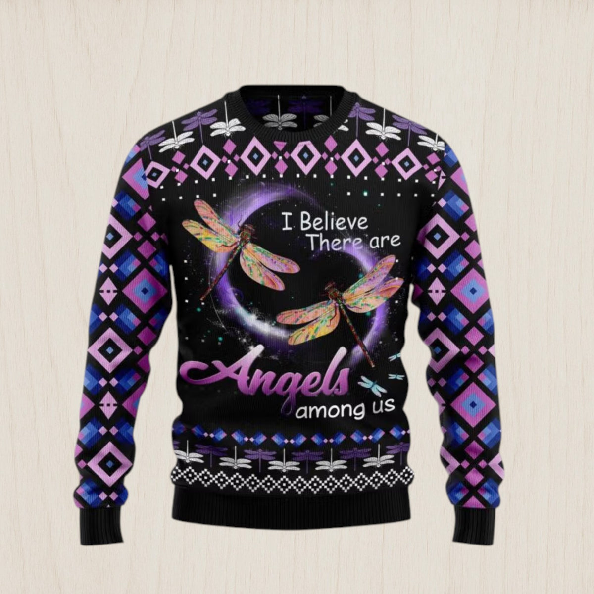 Dragonfly Angels Ugly Christmas Sweater