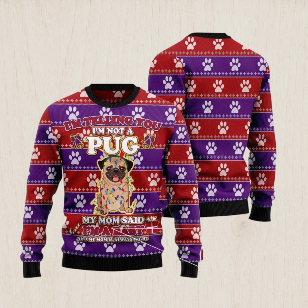 Pug Baby Christmas Ugly Christmas Sweater