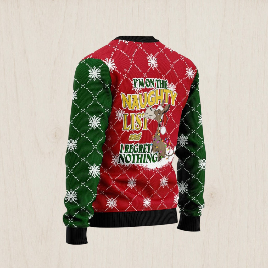 Donkey Naughty List Ugly Christmas Sweater