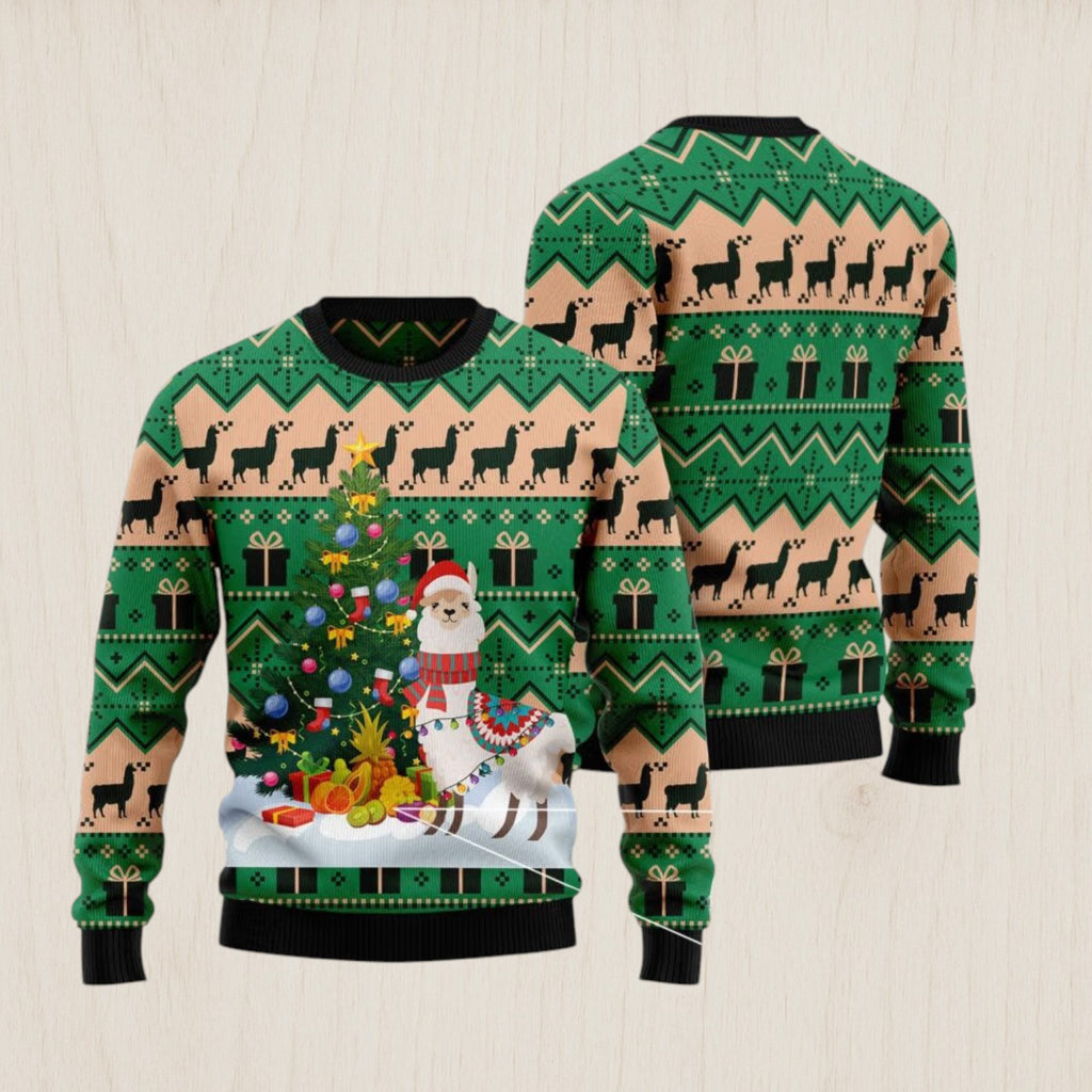 Christmas Tree Llama Ugly Christmas Sweater