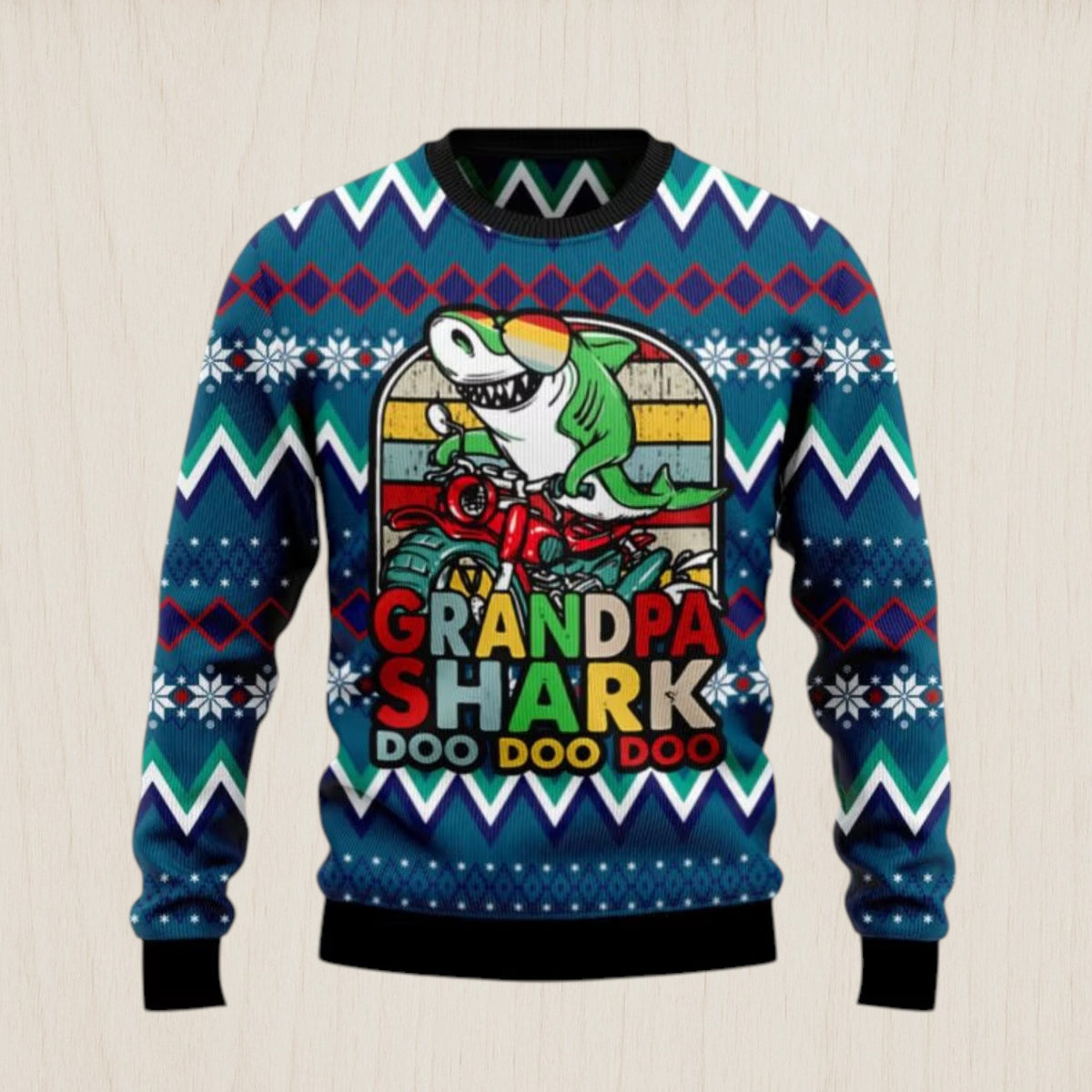 Grandpa Shark Dododo Ugly Christmas Sweater
