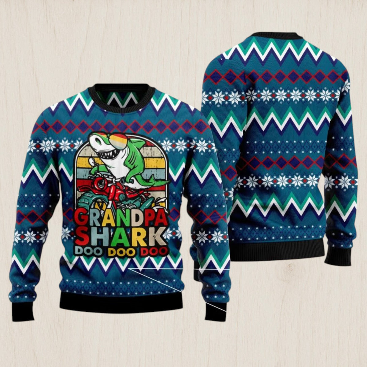 Grandpa Shark Dododo Ugly Christmas Sweater