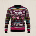 Flamingo Trouble Ugly Christmas Sweater