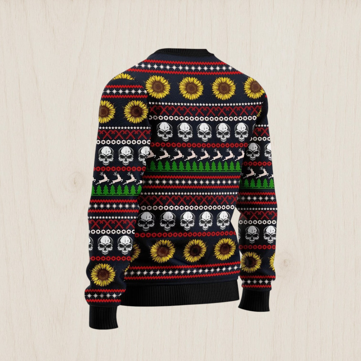 Skull Sunflower Ugly Christmas Sweater