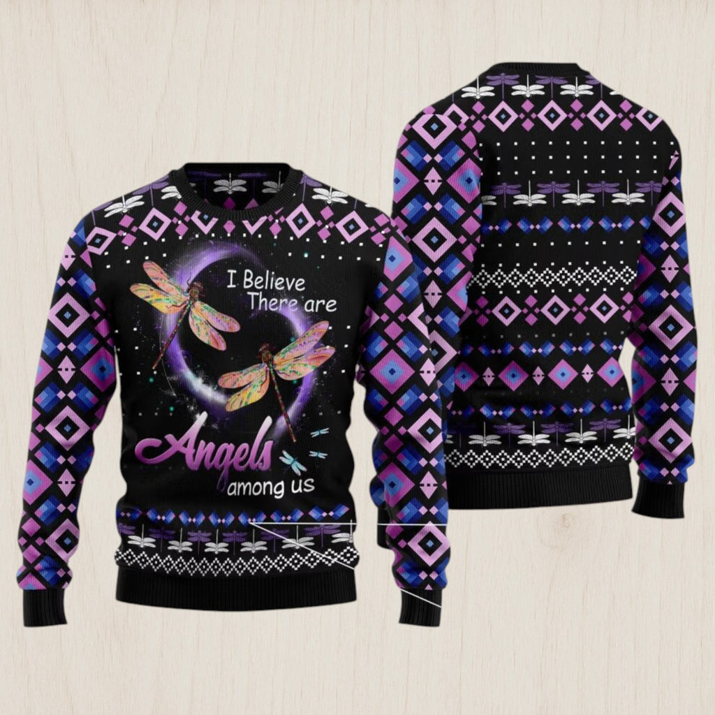 Dragonfly Angels Ugly Christmas Sweater