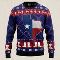 Texas Map Symbols Pattern Ugly Christmas Sweater